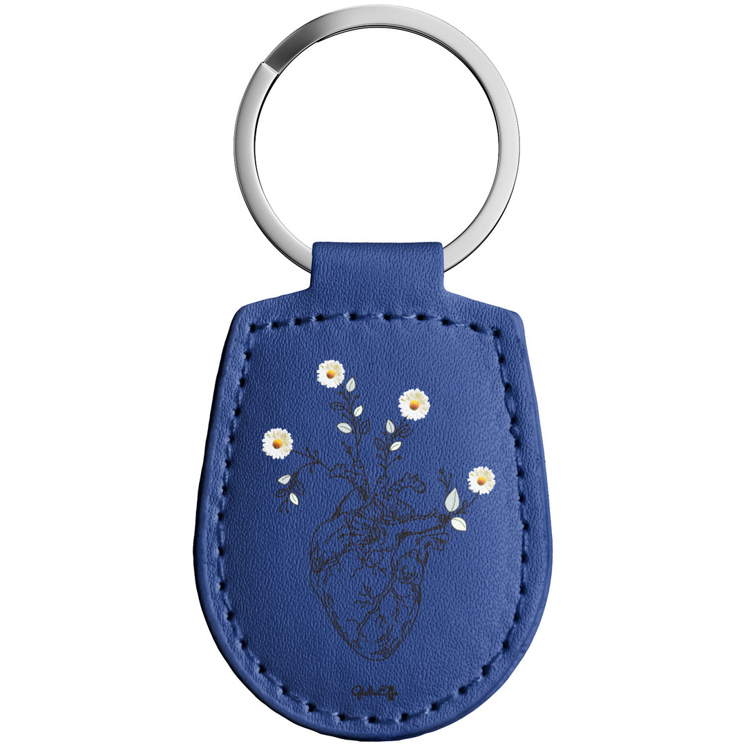 Portachiavi in pelle Cuore dell'album Creatività su portachiavi di GiuliaEffe con anello in metallo, Disponibili in 6 Colori, Stampa di Alta Qualità