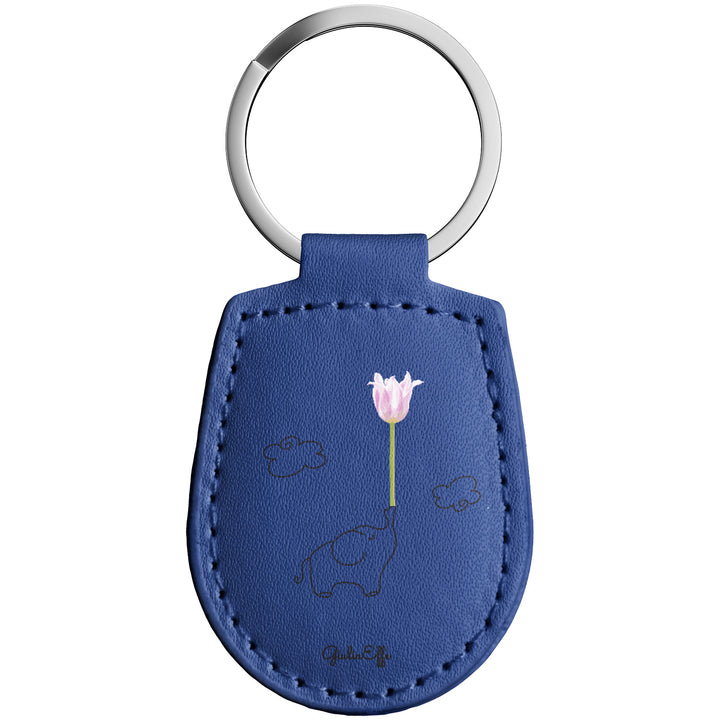 Portachiavi in pelle Elefante dell'album Creatività su portachiavi di GiuliaEffe con anello in metallo, Disponibili in 6 Colori, Stampa di Alta Qualità