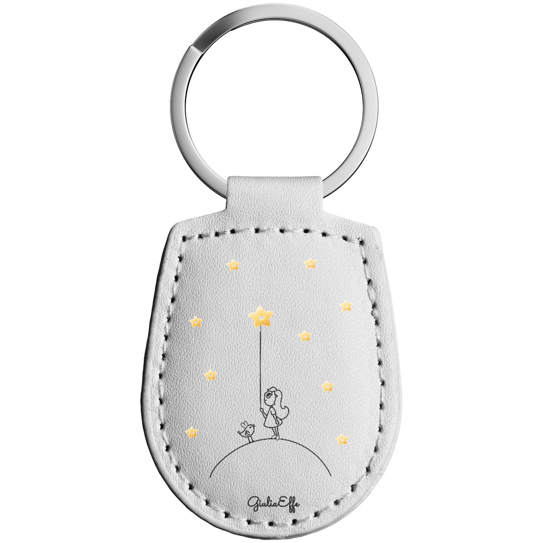 Portachiavi in pelle Stelle dell'album Creatività su portachiavi di GiuliaEffe con anello in metallo, Disponibili in 6 Colori, Stampa di Alta Qualità