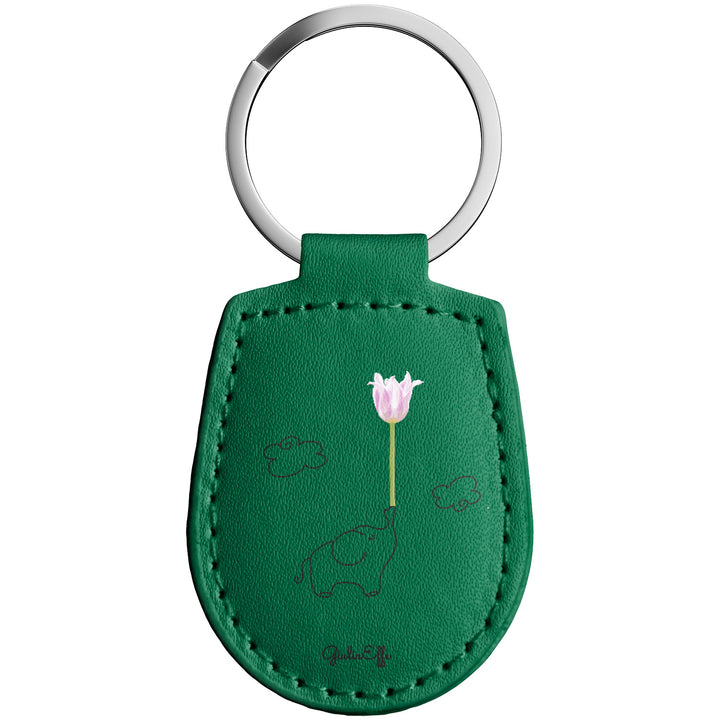 Portachiavi in pelle Elefante dell'album Creatività su portachiavi di GiuliaEffe con anello in metallo, Disponibili in 6 Colori, Stampa di Alta Qualità