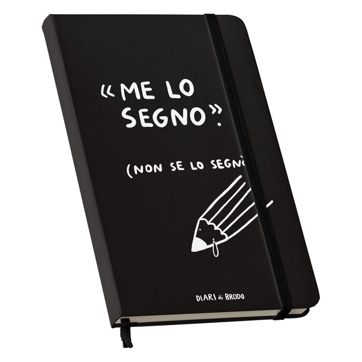 Taccuino Non se lo segnò dell'album Me lo segno di Diari di brodo: copertina soft touch in 8 colori, con chiusura e segnalibro coordinati