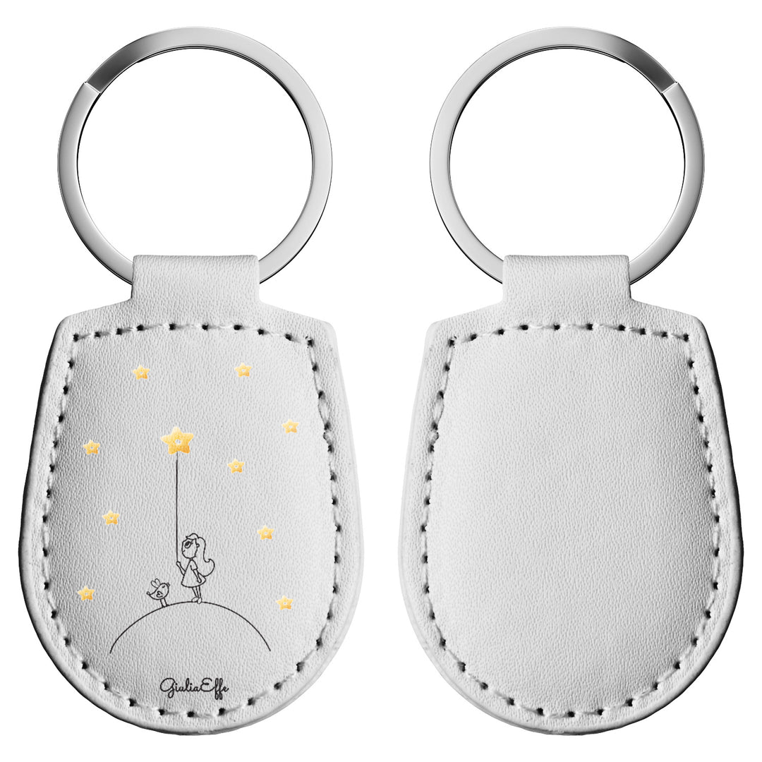 Portachiavi in pelle Stelle dell'album Creatività su portachiavi di GiuliaEffe con anello in metallo, Disponibili in 6 Colori, Stampa di Alta Qualità