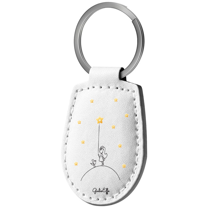 Portachiavi in pelle Stelle dell'album Creatività su portachiavi di GiuliaEffe con anello in metallo, Disponibili in 6 Colori, Stampa di Alta Qualità