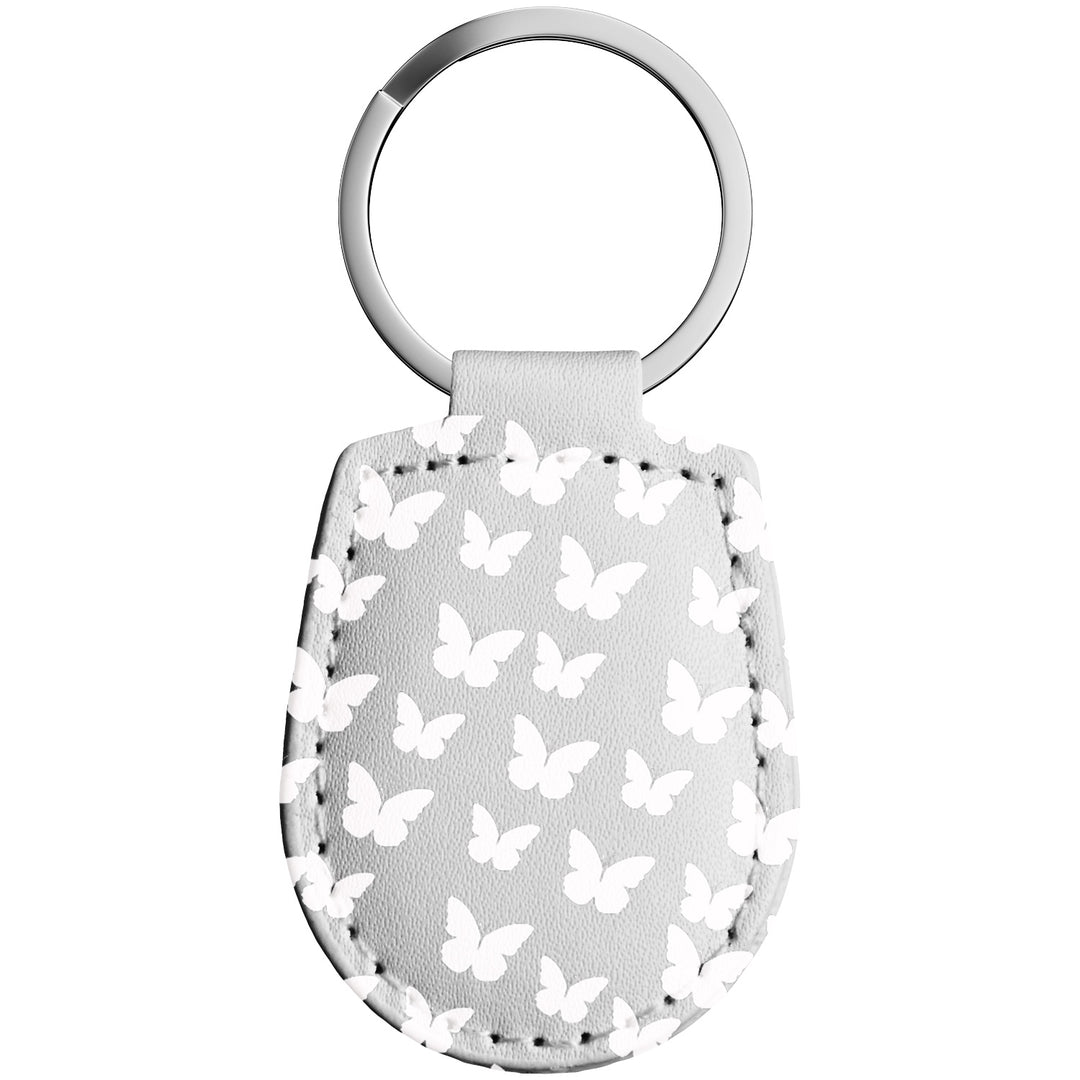 Portachiavi in pelle Butterfly dell'album Witchy Keychain di WonderValy con anello in metallo, Disponibili in 6 Colori, Stampa di Alta Qualità