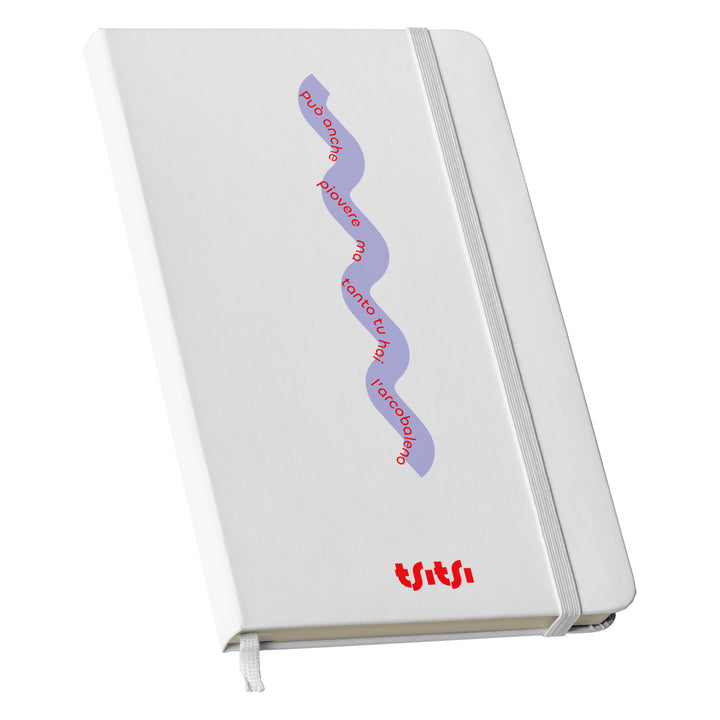 Taccuino Può anche piovere 03 dell'album Mapperó di TSITSI CONCEPT: copertina soft touch in 8 colori, con chiusura e segnalibro coordinati