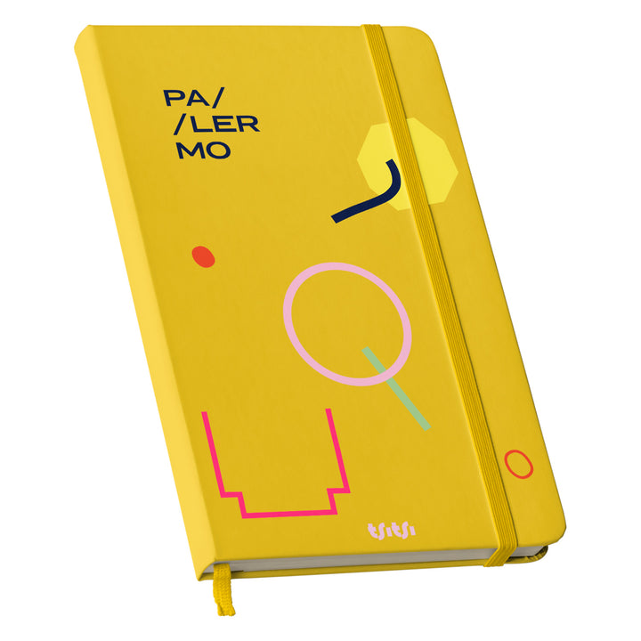 Taccuino PALERMO dell'album Mapperó di TSITSI CONCEPT: copertina soft touch in 8 colori, con chiusura e segnalibro coordinati