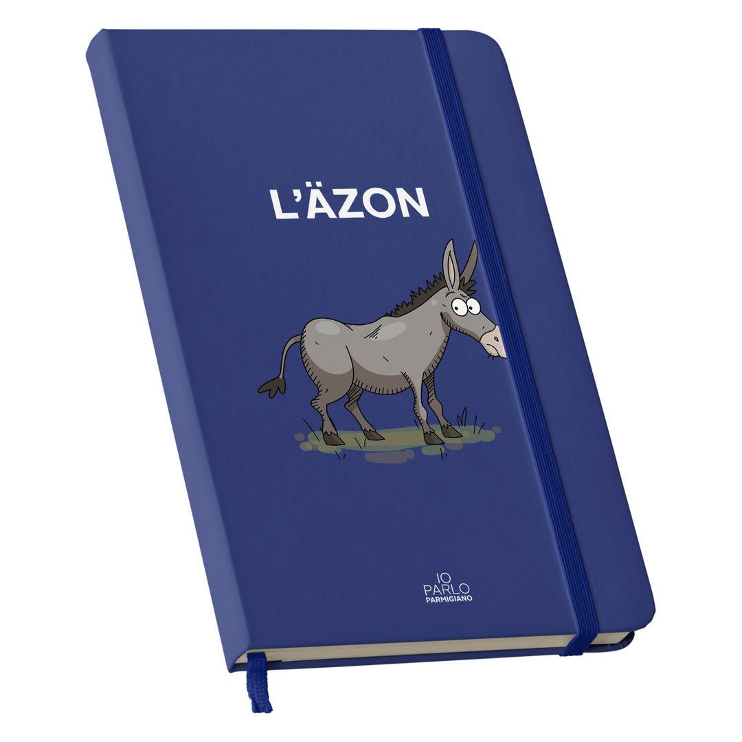 Taccuino L'ÄZON dell'album LÌNNEA BÉSTJI di Io parlo parmigiano: copertina soft touch in 8 colori, con chiusura e segnalibro coordinati