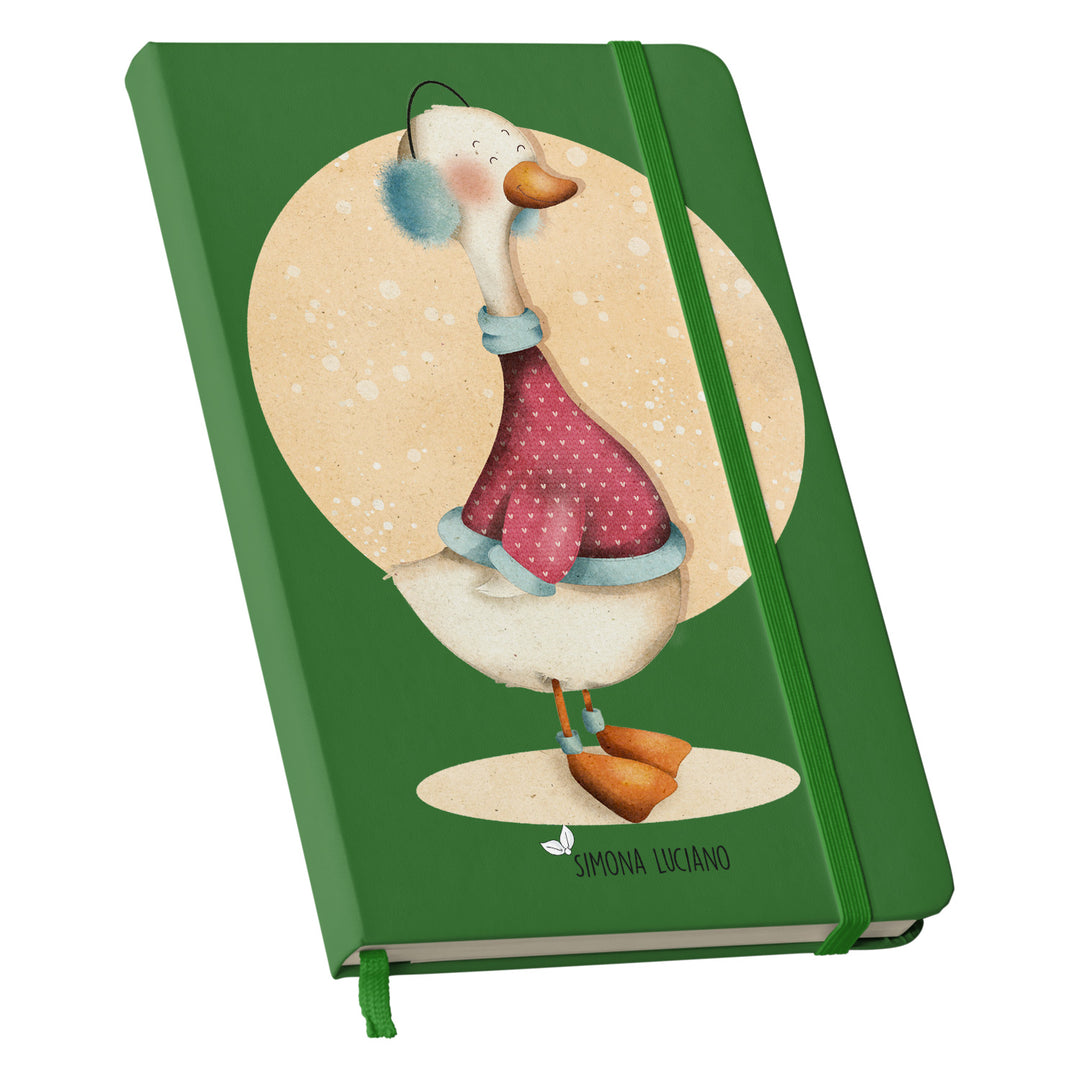 Taccuino Papera dell'album Wonderland di Simona Luciano: copertina soft touch in 8 colori, con chiusura e segnalibro coordinati