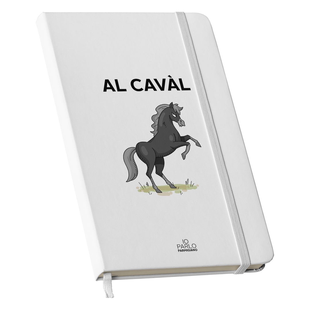 Taccuino AL CAVÀL dell'album LÌNNEA BÉSTJI di Io parlo parmigiano: copertina soft touch in 8 colori, con chiusura e segnalibro coordinati