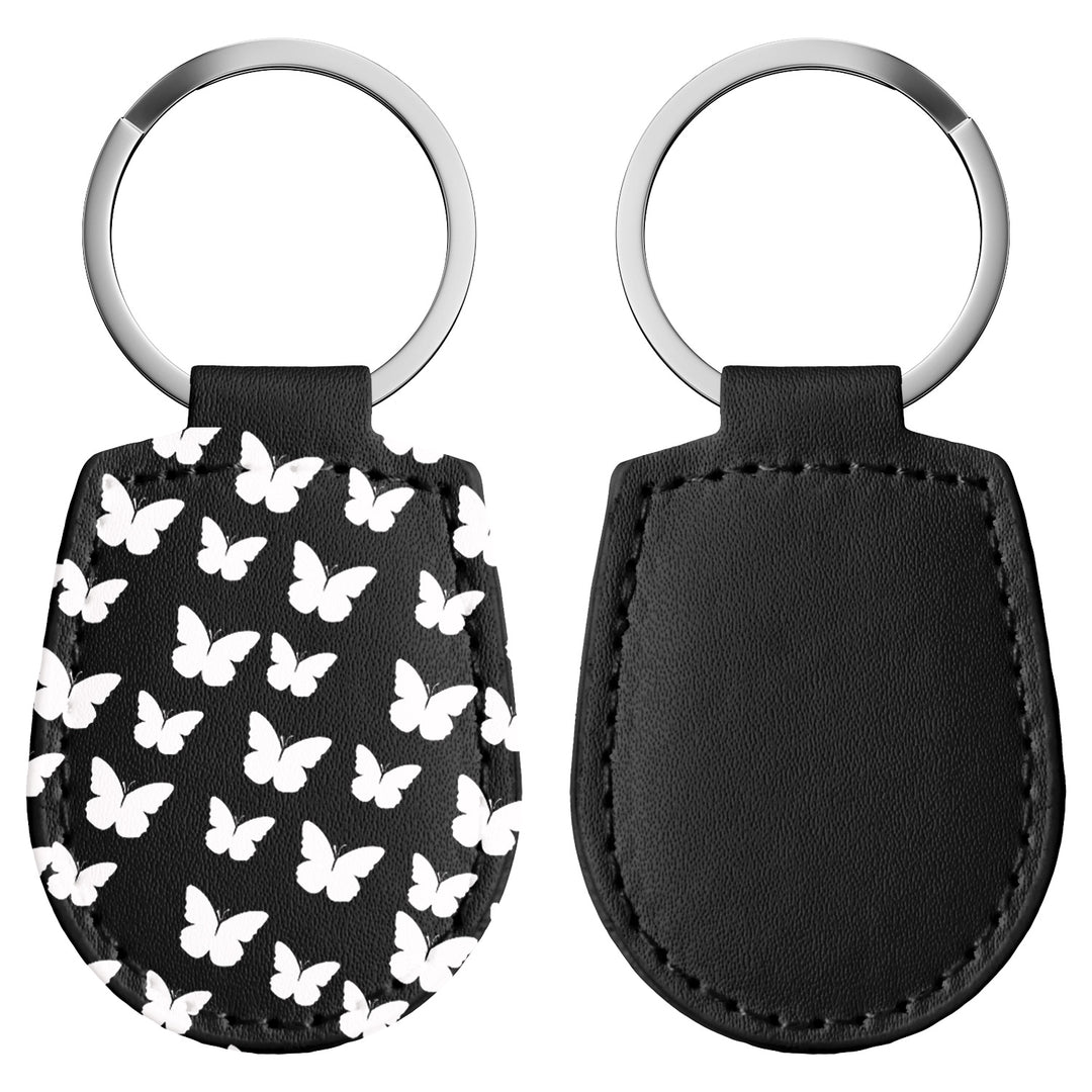 Portachiavi in pelle Butterfly dell'album Witchy Keychain di WonderValy con anello in metallo, Disponibili in 6 Colori, Stampa di Alta Qualità