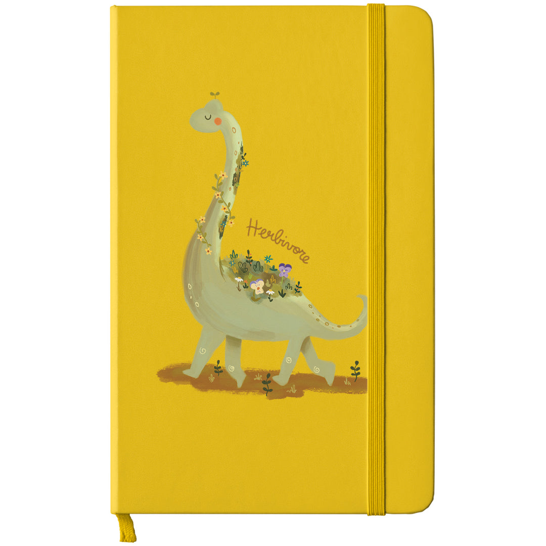 Taccuino Herbivore dell'album Nature diary di Carlotta Zanettini Illustration: copertina soft touch in 8 colori, con chiusura e segnalibro coordinati