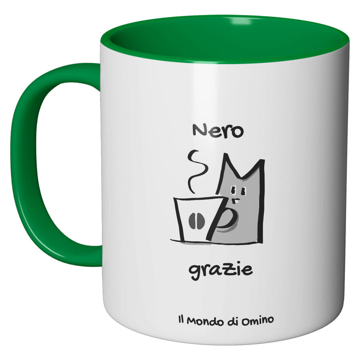 Tazza in ceramica Nero, grazie dell'album Gli irresistibili di Il Mondo di Omino perfetta idea regalo