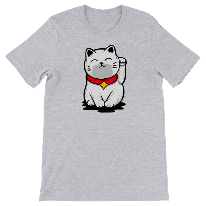 Maglietta Maneki Neko gatto della fortuna dell'album Gatti adorabili kawaii di Ideandoo, T-Shirt uomo donna e bambino a maniche corte in cotone con girocollo