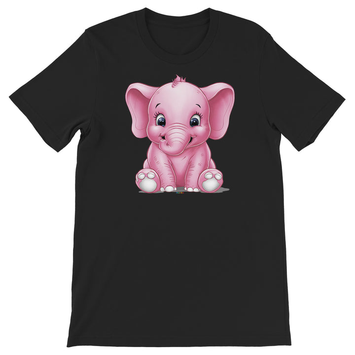 Maglietta Elefante Rosa dell'album Dolci piccoli animali di Ideandoo, T-Shirt uomo donna e bambino a maniche corte in cotone con girocollo