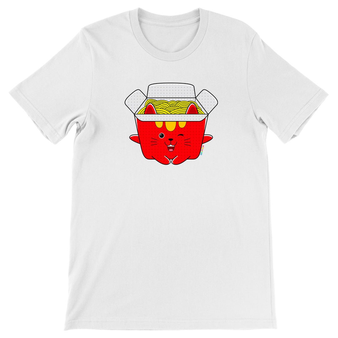 Maglietta Spaghetti dell'album Gatti adorabili kawaii di Ideandoo, T-Shirt uomo donna e bambino a maniche corte in cotone con girocollo