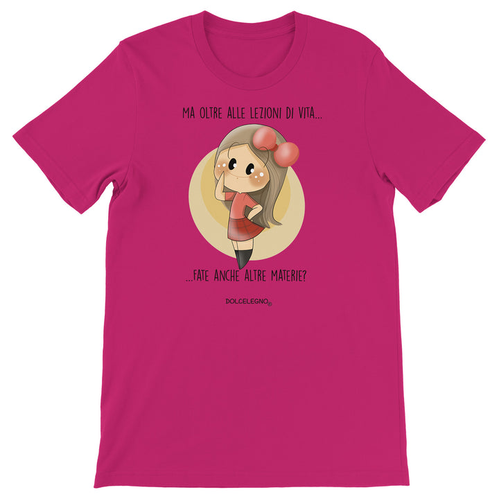 Maglietta Lezioni di vita dell'album L'amore è nell'aria di DOLCELEGNO, T-Shirt uomo donna e bambino a maniche corte in cotone con girocollo