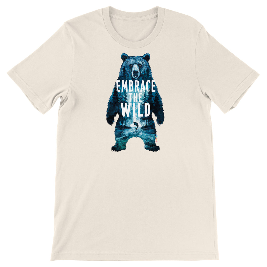 Maglietta Orso dell'album Natura Selvaggia di Ideandoo, T-Shirt uomo donna e bambino a maniche corte in cotone con girocollo