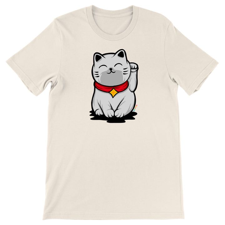 Maglietta Maneki Neko gatto della fortuna dell'album Gatti adorabili kawaii di Ideandoo, T-Shirt uomo donna e bambino a maniche corte in cotone con girocollo