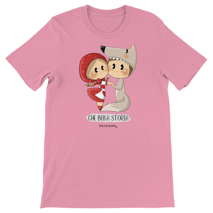 Maglietta Bella storia dell'album L'amore è nell'aria di DOLCELEGNO, T-Shirt uomo donna e bambino a maniche corte in cotone con girocollo