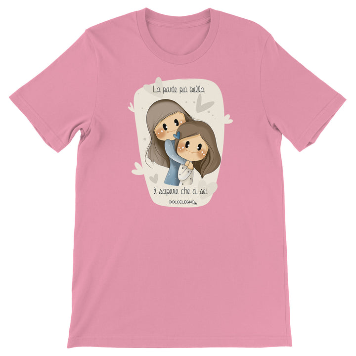 Maglietta Sapere che ci sei dell'album L'amore è nell'aria di DOLCELEGNO, T-Shirt uomo donna e bambino a maniche corte in cotone con girocollo