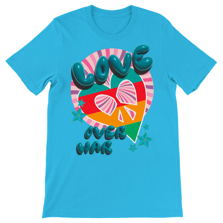 Maglietta Love over war dell'album Vintage Core di Francesco Liccardo, T-Shirt uomo donna e bambino a maniche corte in cotone con girocollo
