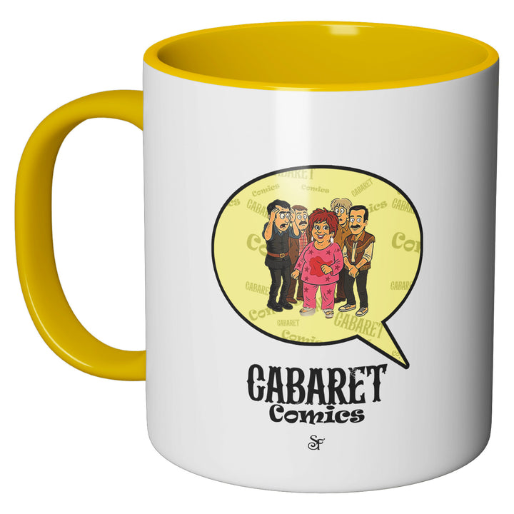 Tazza in ceramica Cabaret Comics - giallo dell'album The Nightingale of Cavriago in comics - Tazze di SF Creator & Co perfetta idea regalo