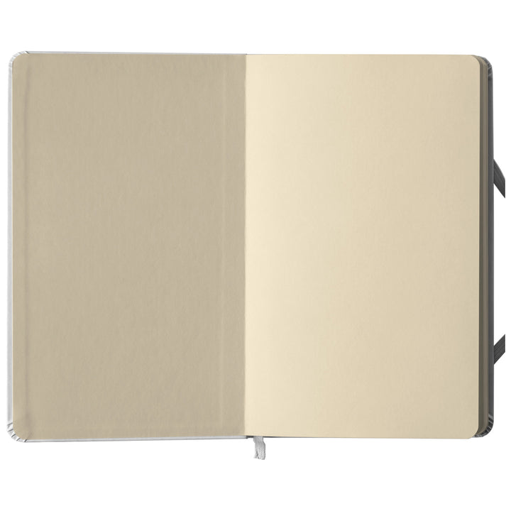 Taccuino 7 am 7 pm dell'album Creatività su carta di GiuliaEffe: copertina soft touch in 8 colori, con chiusura e segnalibro coordinati