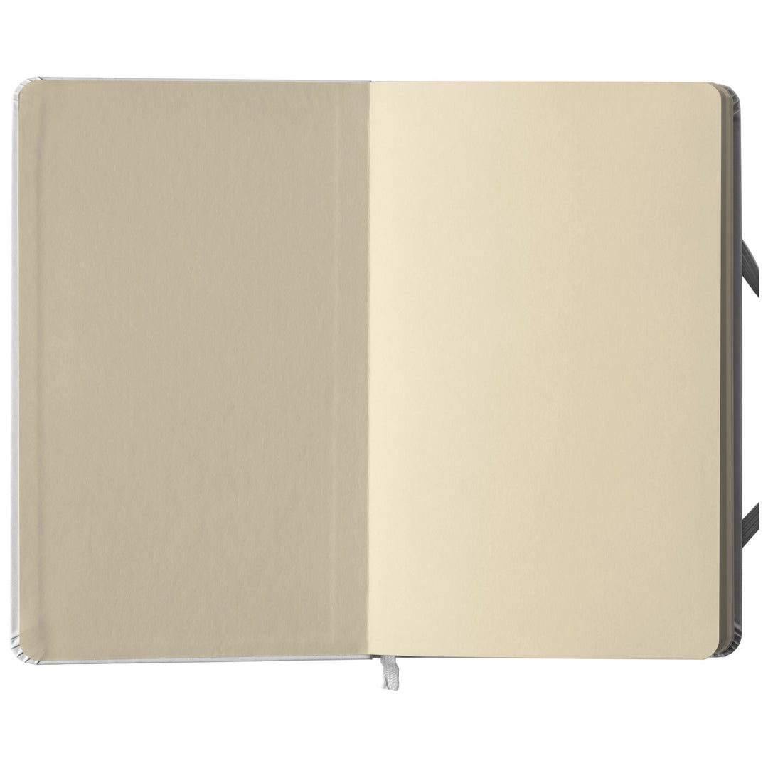 Taccuino Un cielo di perle dell'album Creatività su carta di GiuliaEffe: copertina soft touch in 8 colori, con chiusura e segnalibro coordinati