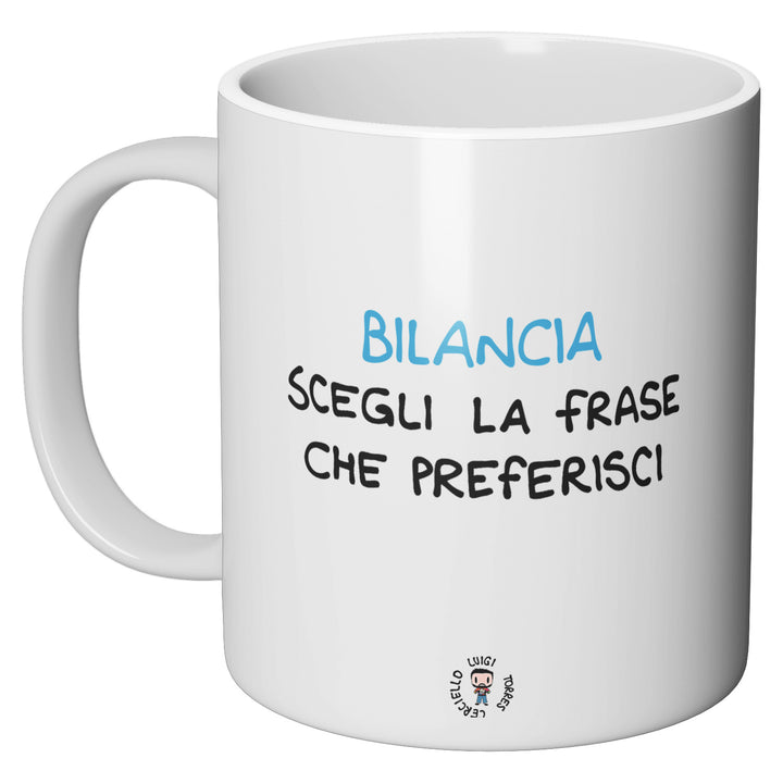 Tazza in ceramica Bilancia dell'album Segni Zodiacali Tazze di Luigi Torres Cerciello perfetta idea regalo