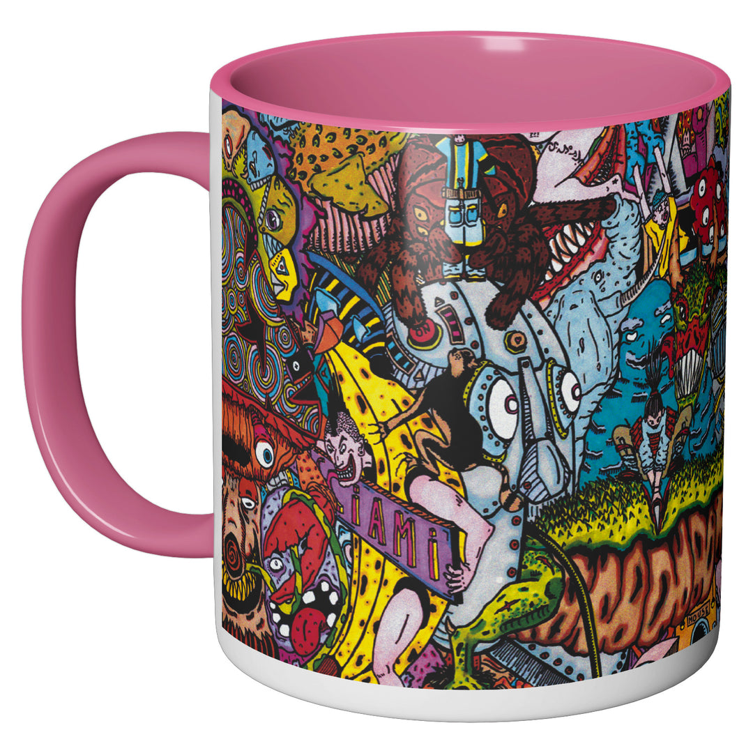 Tazza in ceramica Trippy puzzle dell'album Chaotic mug di Daniele Pierantozzi perfetta idea regalo