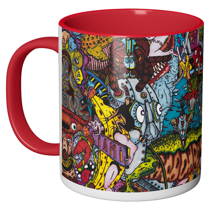 Tazza in ceramica Trippy puzzle dell'album Chaotic mug di Daniele Pierantozzi perfetta idea regalo