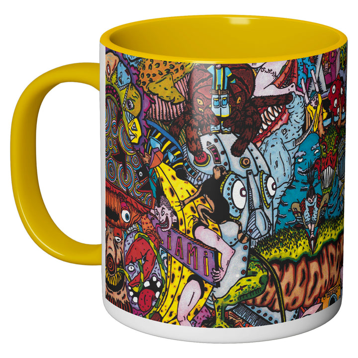 Tazza in ceramica Trippy puzzle dell'album Chaotic mug di Daniele Pierantozzi perfetta idea regalo