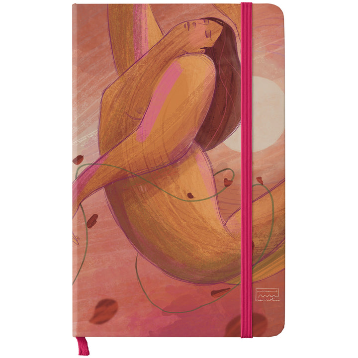 Taccuino Fiore dell'album Ama di Marianna Sansolini illustra: copertina soft touch in 8 colori, con chiusura e segnalibro coordinati